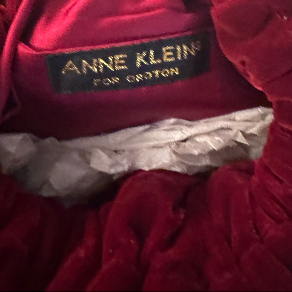 Anne Klein Red Velvet Bag - Picture 6 of 10